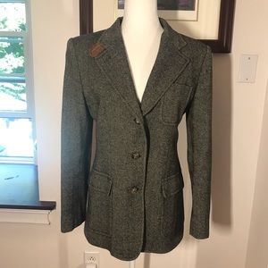 Classic Ralph Lauren Tweed Blazer/suede elbows